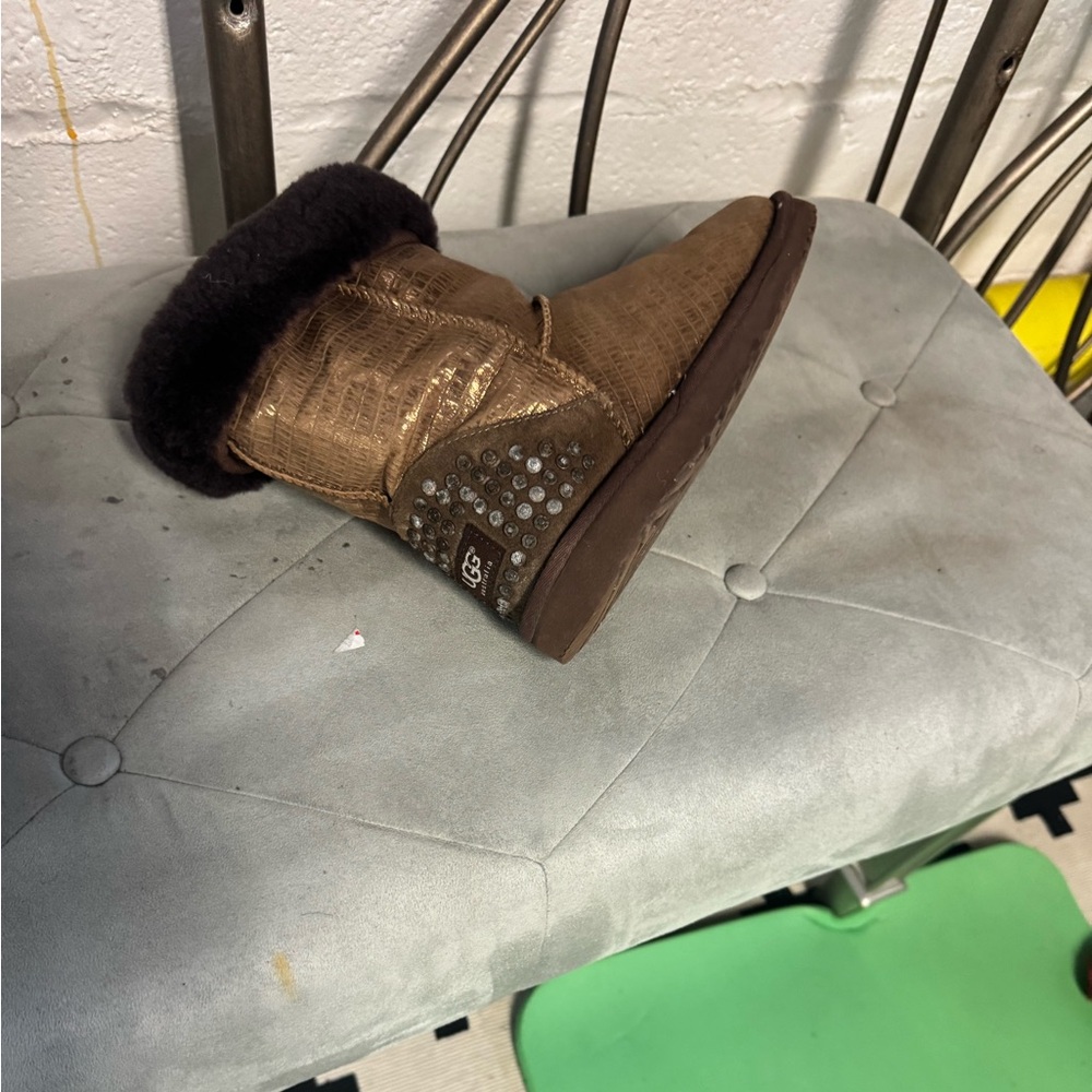 UGG Metallic Gold Boots with Stud Accents